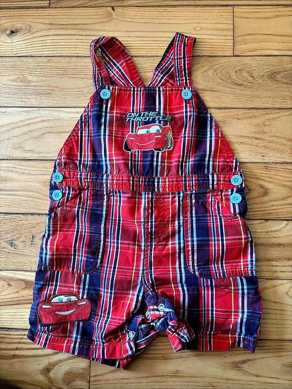 Disney Cars Plaid Romper Boys 18-24M